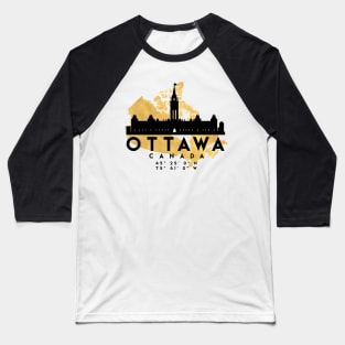 Ottawa Canada Skyline Map Art Baseball T-Shirt